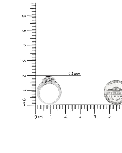 .925 Sterling Silver Prong Set Natural Oval Shape 9X7 MM Purple Amethyst Solitaire and Diamond Accent Ring (I-J Color, I1-I2 Clarity)