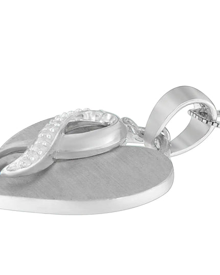 .925 Sterling Silver 1/10 cttw Diamond Heart Pendant Necklace (H-I, I1-I2)
