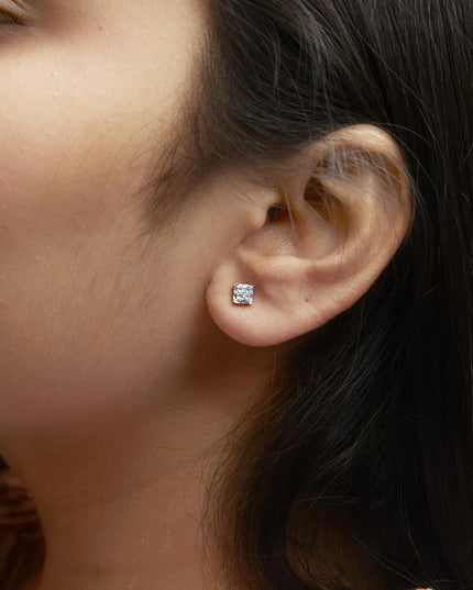 10k Yellow Gold Princess Diamond Quad Stud Earrings (1/4 cttw, J-K Color, I2-I3 Clarity)