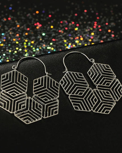 Hex -Silver Earrings