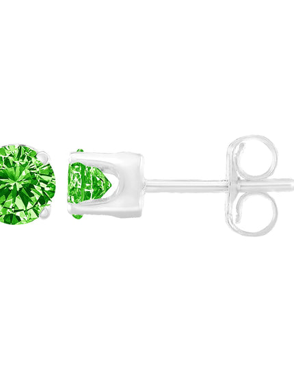 .925 Sterling Silver 0.15 Cttw Round Brilliant-Cut Diamond Classic 4-Prong Stud Earrings