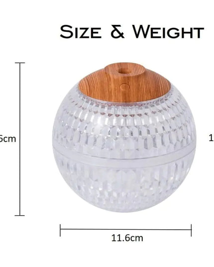 Crystal LED Aromatherapy Essential Oil Diffuser with Wooden Stand