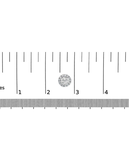 14K White Gold 3/4 Cttw Lab-Grown Diamond Floating Halo Stud Earring (F-G Color, VS1-VS2 Clarity)