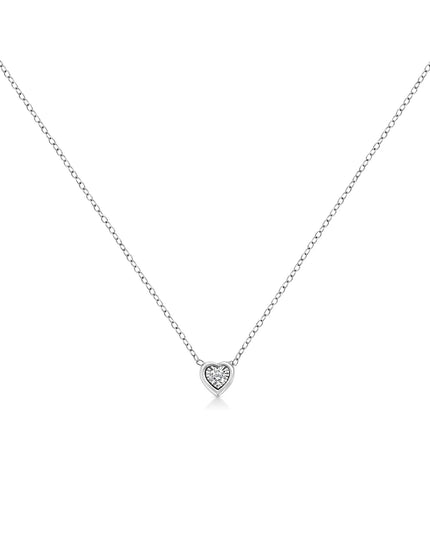 10K White Gold 1/10 Cttw Miracle Set Round-Cut Diamond 18" Pendant Necklace - Choice of Shape