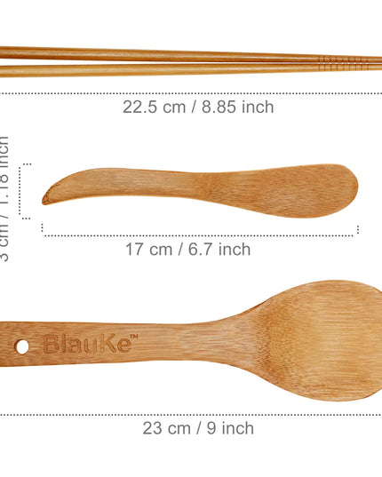 Bamboo Sushi Kit: 2 Mats, 5 Pairs Chopsticks, Rice Paddle, Spreader