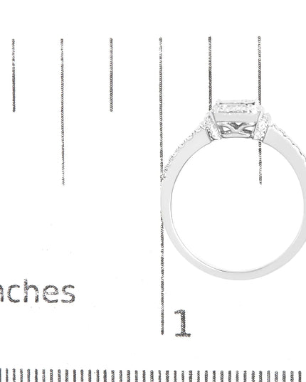 .925 Sterling Silver 1/4 Cttw Princess-cut Diamond Composite Ring with Beaded Halo (H-I Color, SI1-SI2 Clarity)