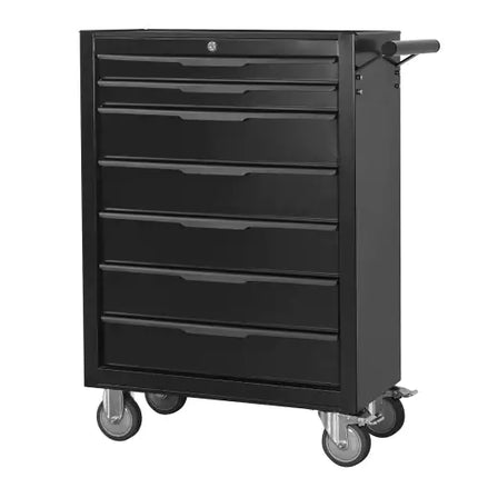 Large 7-drawer Rolling Tool Chest Cabinet, Metal, Black