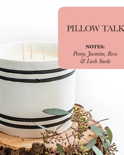Luxury Large Striped Stone Designer Candle - Pillow Talk