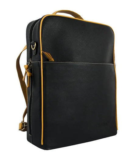 Augusta Leather Backpack-Black/Goldenrod