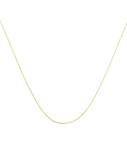 10K Gold 0.5 mm Slender & Dainty Fine Rope Chain Necklace
