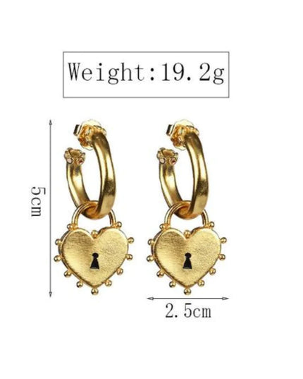 Locked Heart Earrings