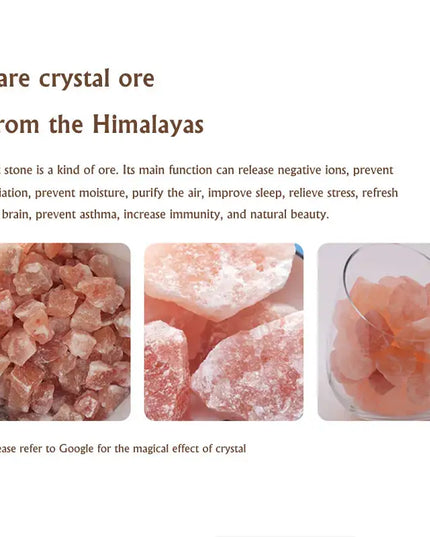 LED light Crystal Salt Stone Humidifier Essential Oil Diffuser