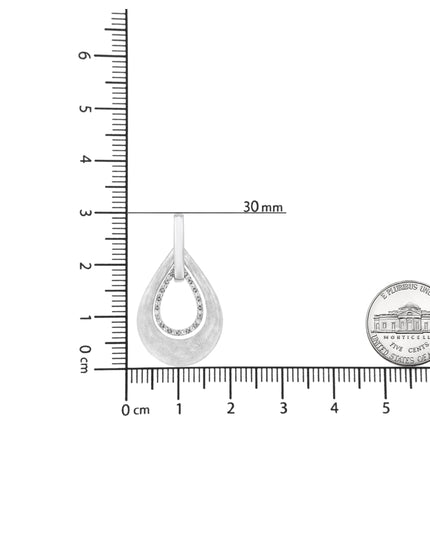 .925 Sterling Silver Prong-Set Diamond Accent Fashion Double Drop Design 18" Pendant Necklace (I-J Color, I1-I2 Clarity)