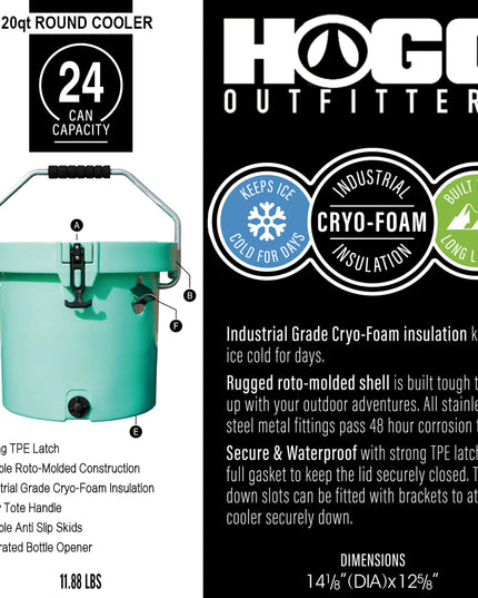 20QT ROUND HOGG COOLERS