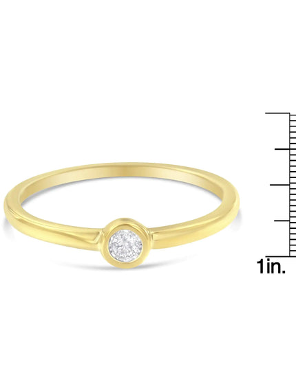 14K Yellow Gold Plated .925 Sterling Silver Miracle Set Diamond Ring (1/20 Cttw, J-K Color, I1-I2 Clarity)