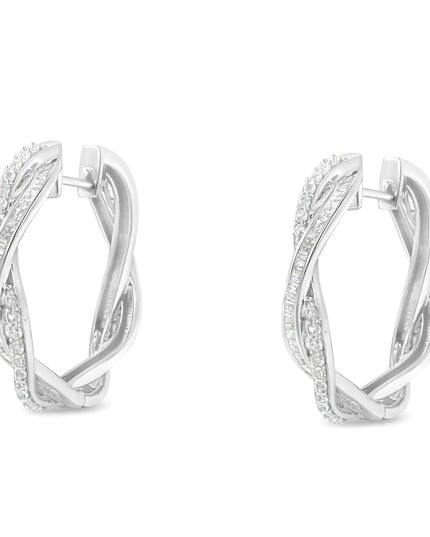Sterling-Silver Diamond Hoop Earring (0.75 cttw, I-J Color, I2-I3 Clarity)