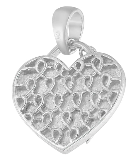 .925 Sterling Silver 1/10 cttw Diamond Heart Pendant Necklace (H-I, I1-I2)