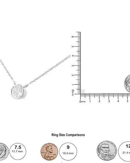 AGS Certified 10K Gold Bezel Set Round Diamond Solitaire 16-18" Adjustable Pendant Necklace (H-I Color, SI1-SI2 Clarity)