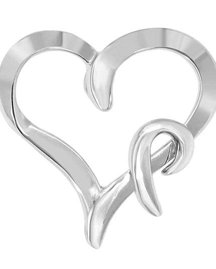 .925 Sterling Silver Heart Shaped Pendant Necklace