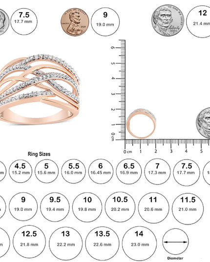 .925 Sterling Silver Diamond Accent Crossover Ring (I-J Color, I2-I3 Clarity)