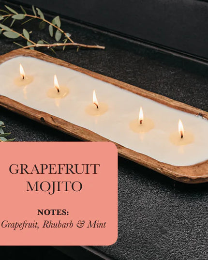 5-Wick Dough Bowl Soy Candle - Grapefruit Mojito