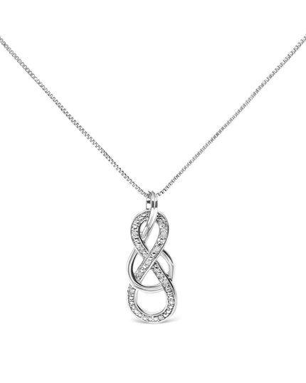 925 Sterling Silver Diamond Accent Interlocking Infinity Pendant Necklace (H-I Color, I2-I3 Clarity) - 18" Inches