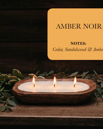 3-Wick Dough Bowl Soy Candle - Amber Noir