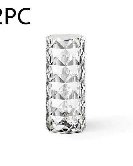 Crystal USB Table Lamp Touch Dimming Night Light Rose Projector Decor
