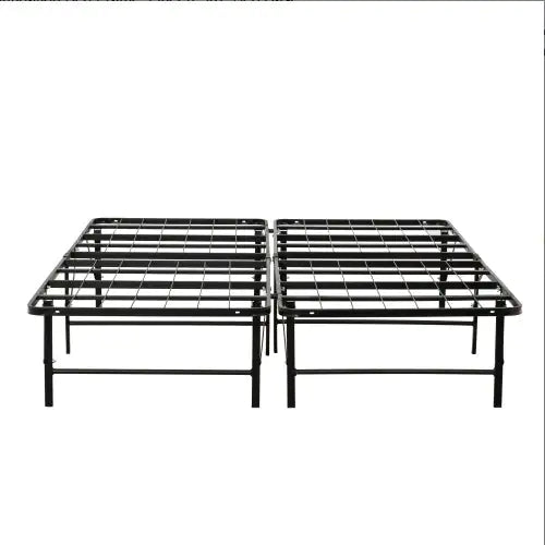 Metal Bed Frame – Queen Size Mattress Foundation, Heavy-Duty Platform Base, Black