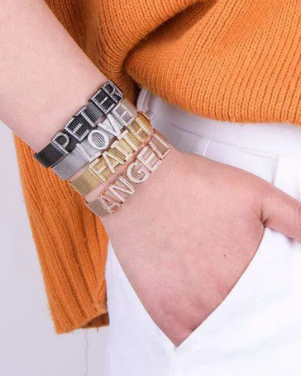 Stainless Steel Slider Bracelet -Gold