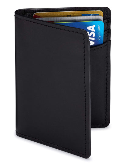 Premium Slim RFID Leather Credit Card Holder Wallet for Men – Black