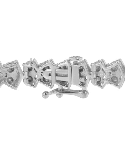 .925 Sterling Silver 1.0 cttw Diamond "Arrow" Shape Tennis Link Bracelet (I-J Color, I3 Clarity) -7.25"