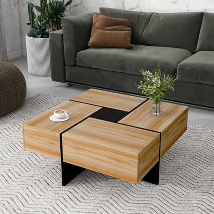 Modern Coffee Table, 4 Hidden Storage Compartments