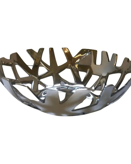 Silver Decorative Modernist Fruit / Bread Tray