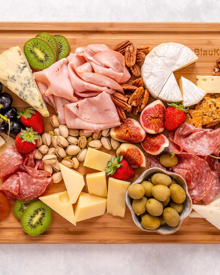 Wood Cutting Board XL 18"x12" Butcher Block With Juice Groove, Serving Tray - Wooden Chopping