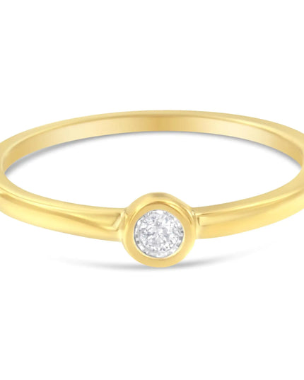 14K Yellow Gold Plated .925 Sterling Silver Miracle Set Diamond Ring (1/20 Cttw, J-K Color, I1-I2 Clarity)
