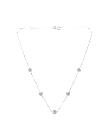 Sterling Silver Diamond Station Necklace (1/2 cttw, I-J Color, I1-I2 Clarity)