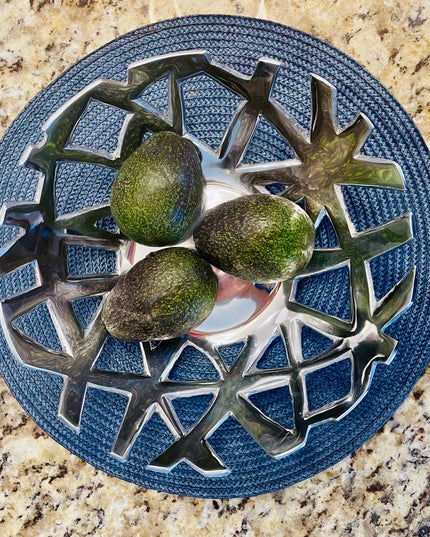 Silver Decorative Modernist Fruit / Bread Tray