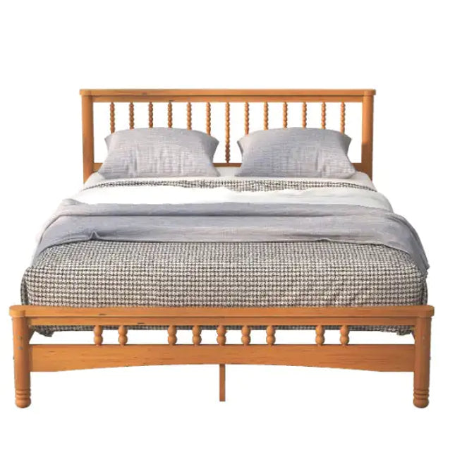 Queen Wooden Platform Bed Frame With Headboard, No Box Spring Needed