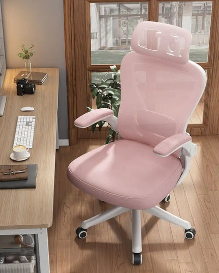 Black Mesh High-back Swivel Office Chair With Headrest & Lumbar Support