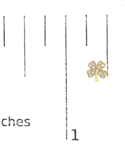 10K Yellow Gold Diamond Accent 4 Leaf Clover Stud Earrings