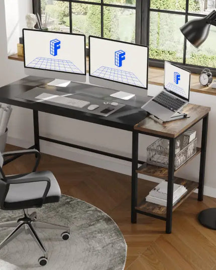 63\" Computer Desk Workstation, Black