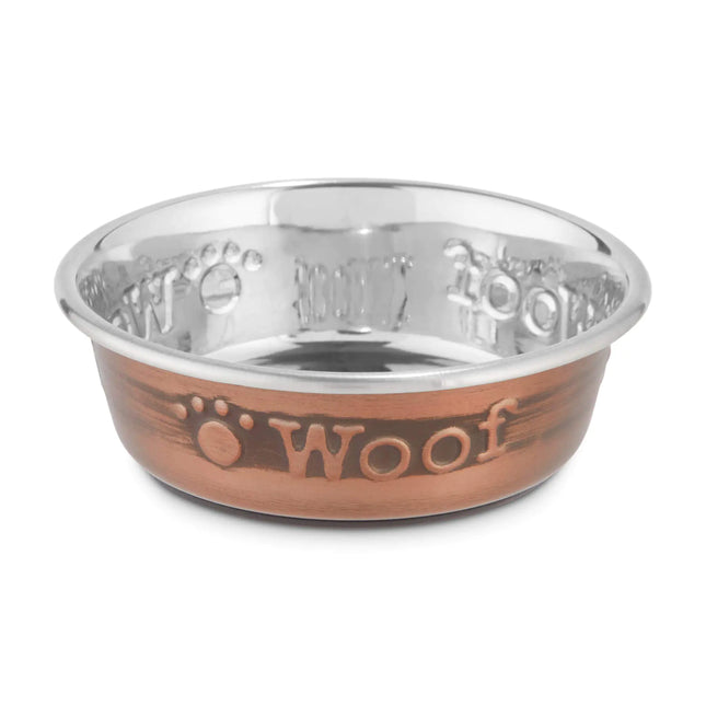 Copper Woof Stainless Steel Dog Bowl 1 Cup