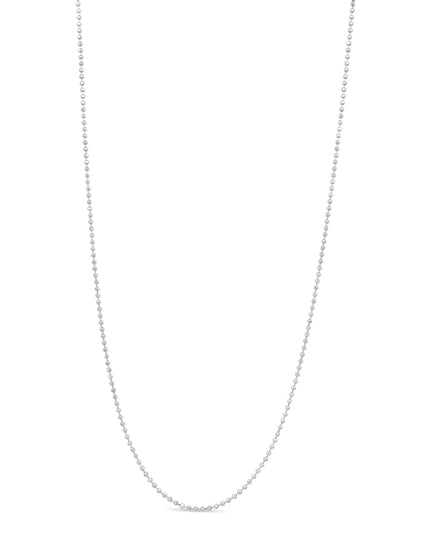 .925 Sterling Silver 0.7mm Slim and Dainty Unisex 18" Inch Ball Bead Chain Necklace
