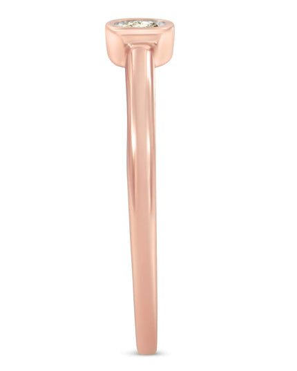 14K Rose Gold Plated .925 Sterling Silver 1/20 Carat Diamond Square Cushion-Shaped Miracle Set Petite Fashion Promise Ring (J-K Color, I1-I2 Clarity)