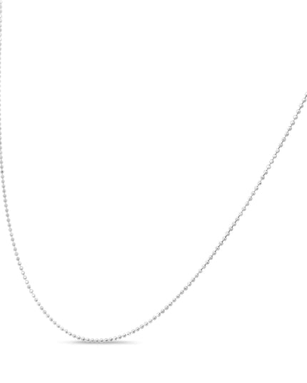 .925 Sterling Silver 0.7mm Slim and Dainty Unisex 18" Inch Ball Bead Chain Necklace