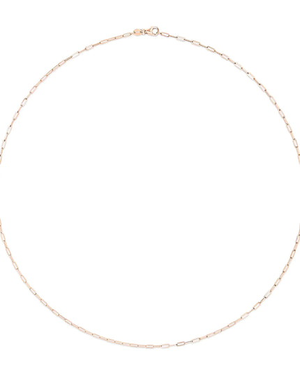 Unisex Solid 14K Gold 1.5mm Paperclip Chain Necklace - Choice of Length and Metal Color