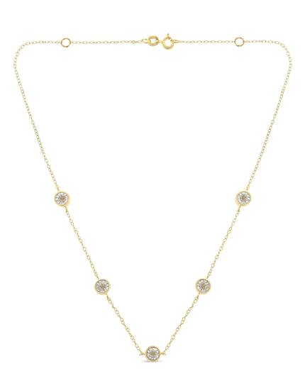 Sterling Silver Diamond Station Necklace (1/2 cttw, K-L Color, I2-I3 Clarity)