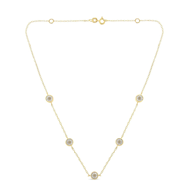 Sterling Silver Diamond Station Necklace (1/2 cttw, K-L Color, I2-I3 Clarity)