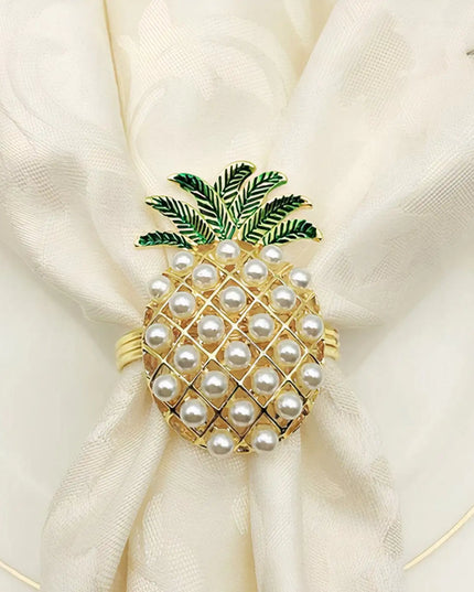 Pineapple Napkin Ring Set of 6
